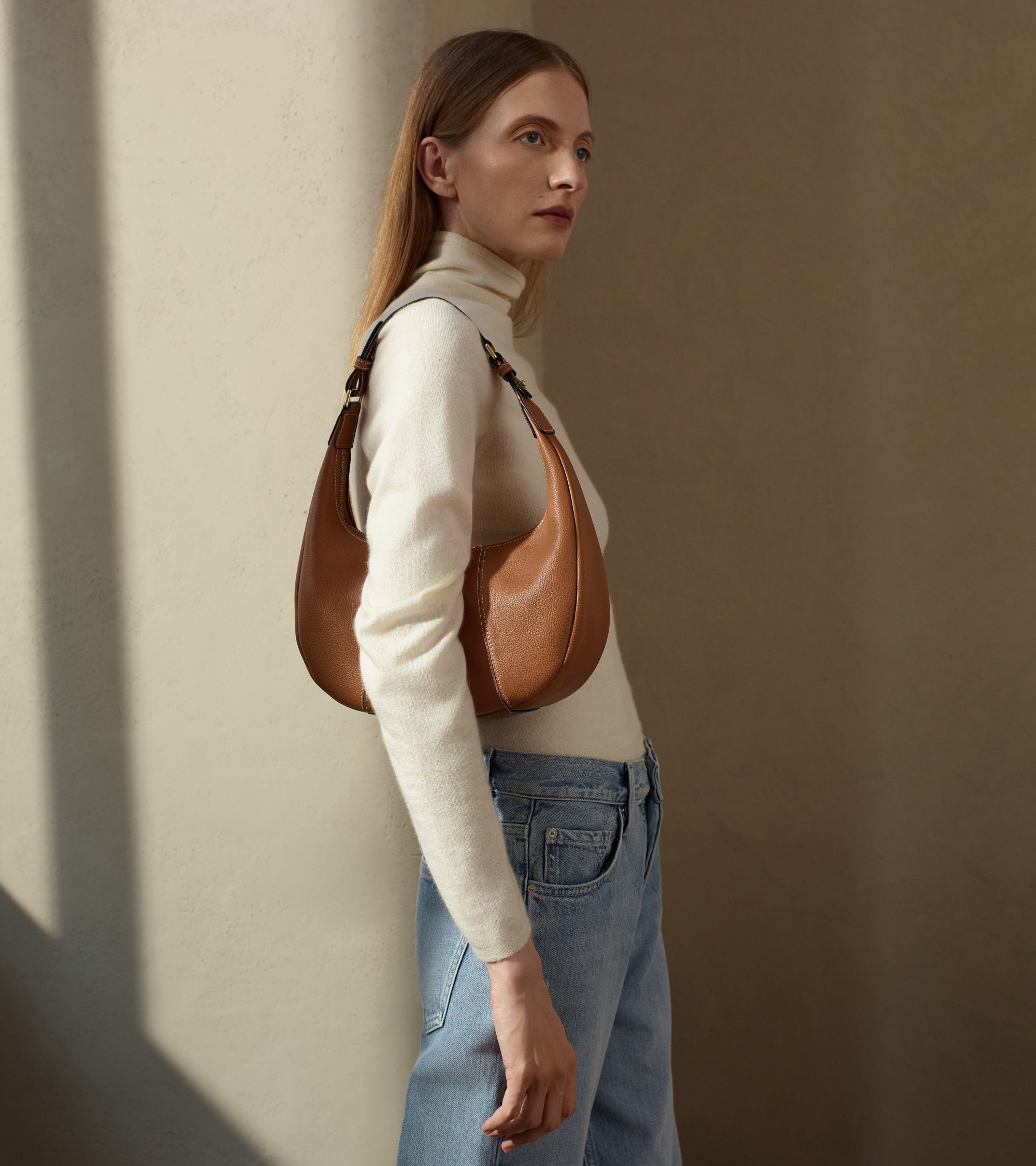 Petit sac hobo Juliette en cuir grainé