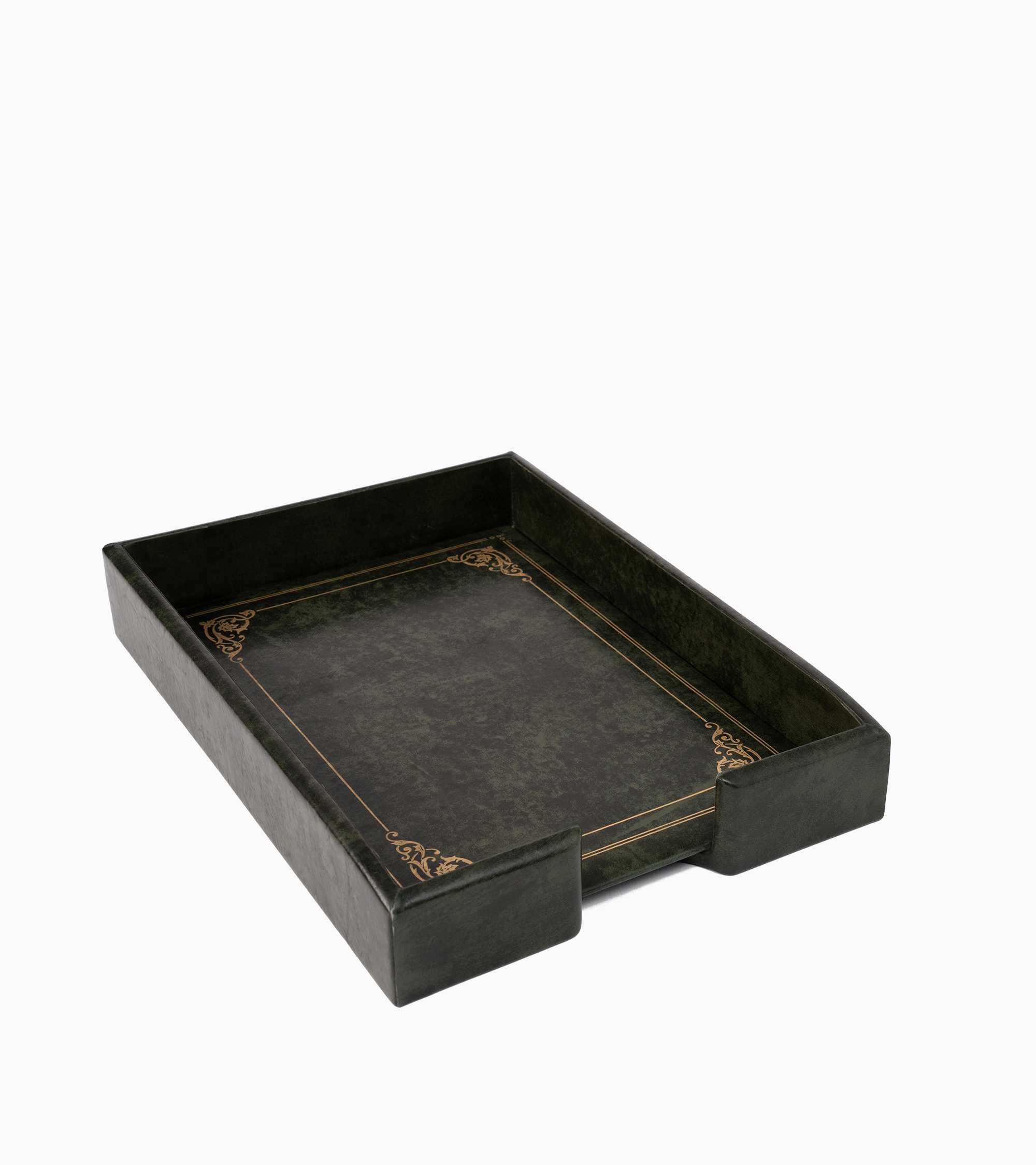 Porte-courrier de bureau en cuir