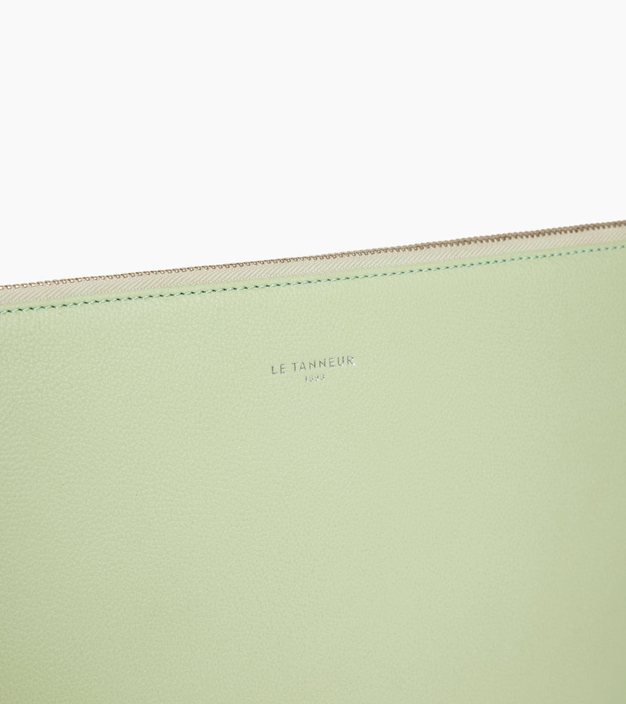 Pochette ordinateur 14" en cuir grainé