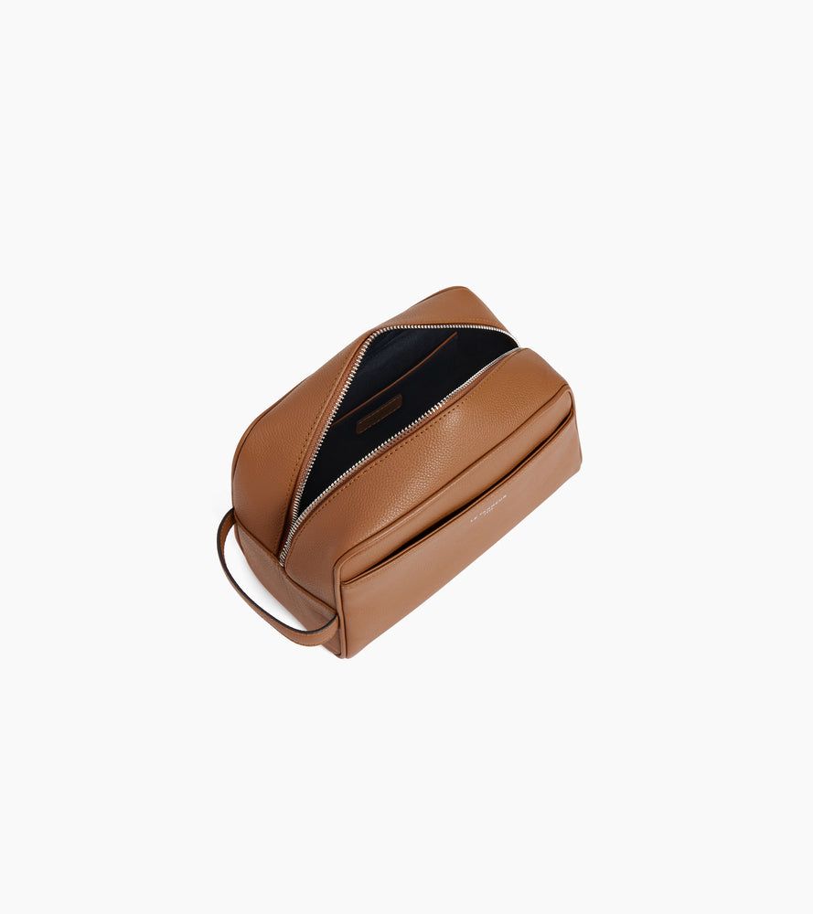 Trousse de toilette en cuir grainé