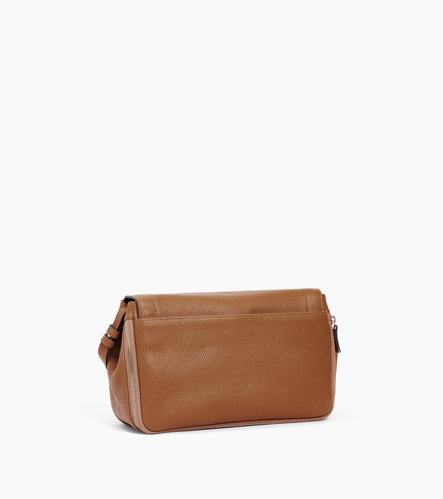 Sac bandoulière moyen modèle Aurore en cuir grainé