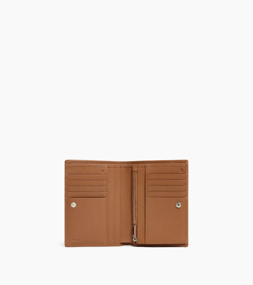 Grand portefeuille zippé Charles en cuir grainé