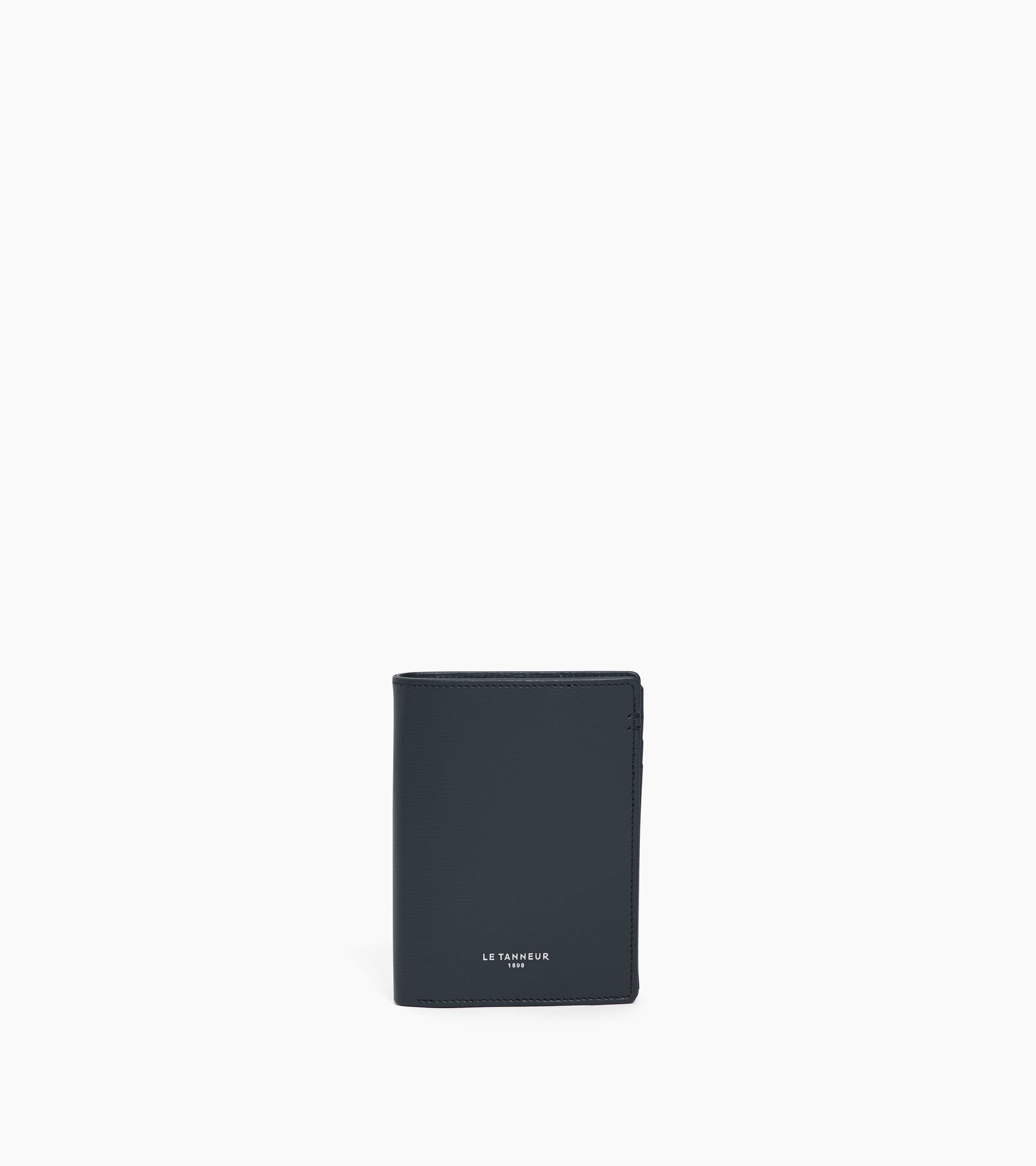 Lucien large vertical two-fold zipped wallet in bonded leather