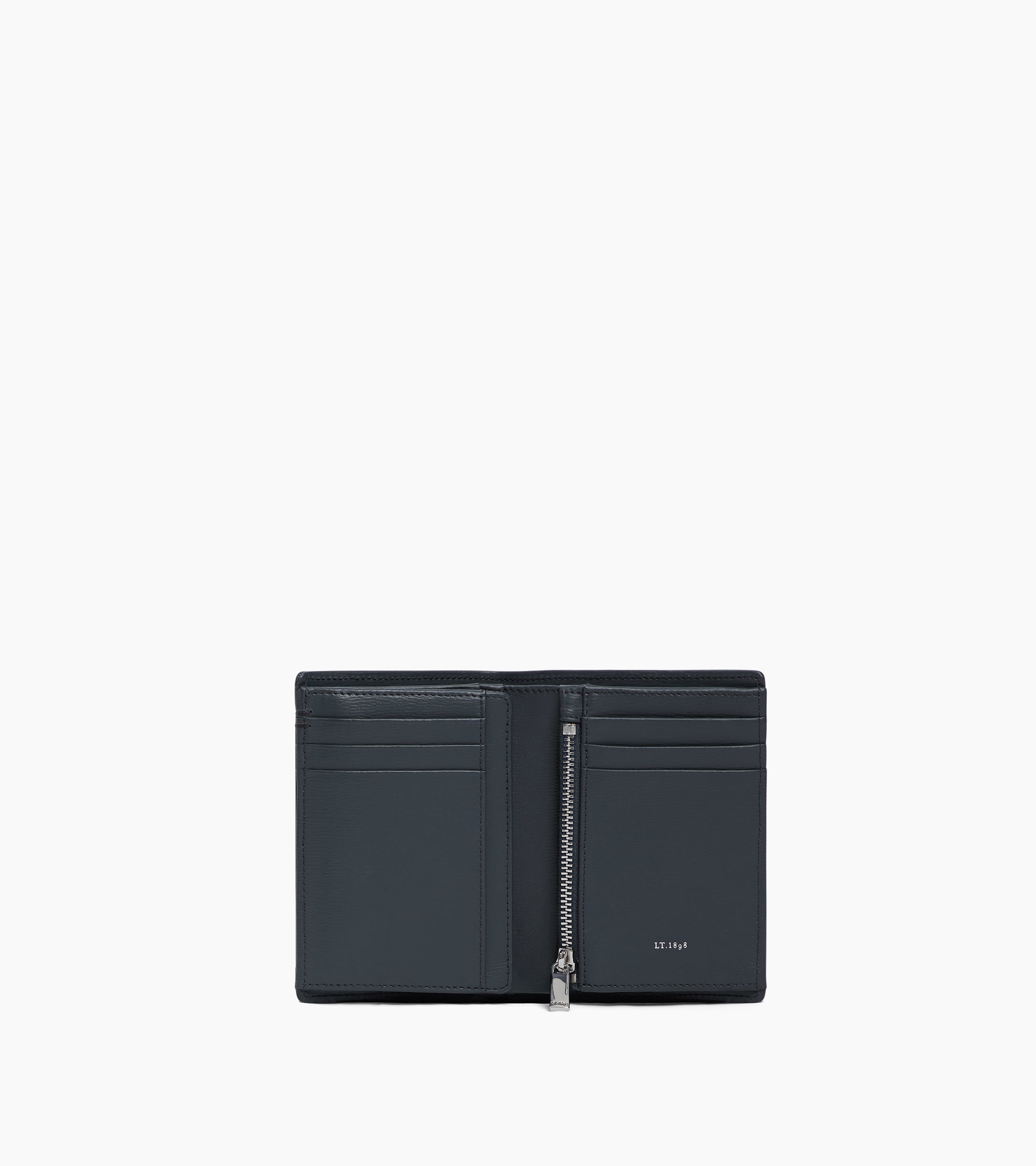 Lucien large vertical two-fold zipped wallet in bonded leather