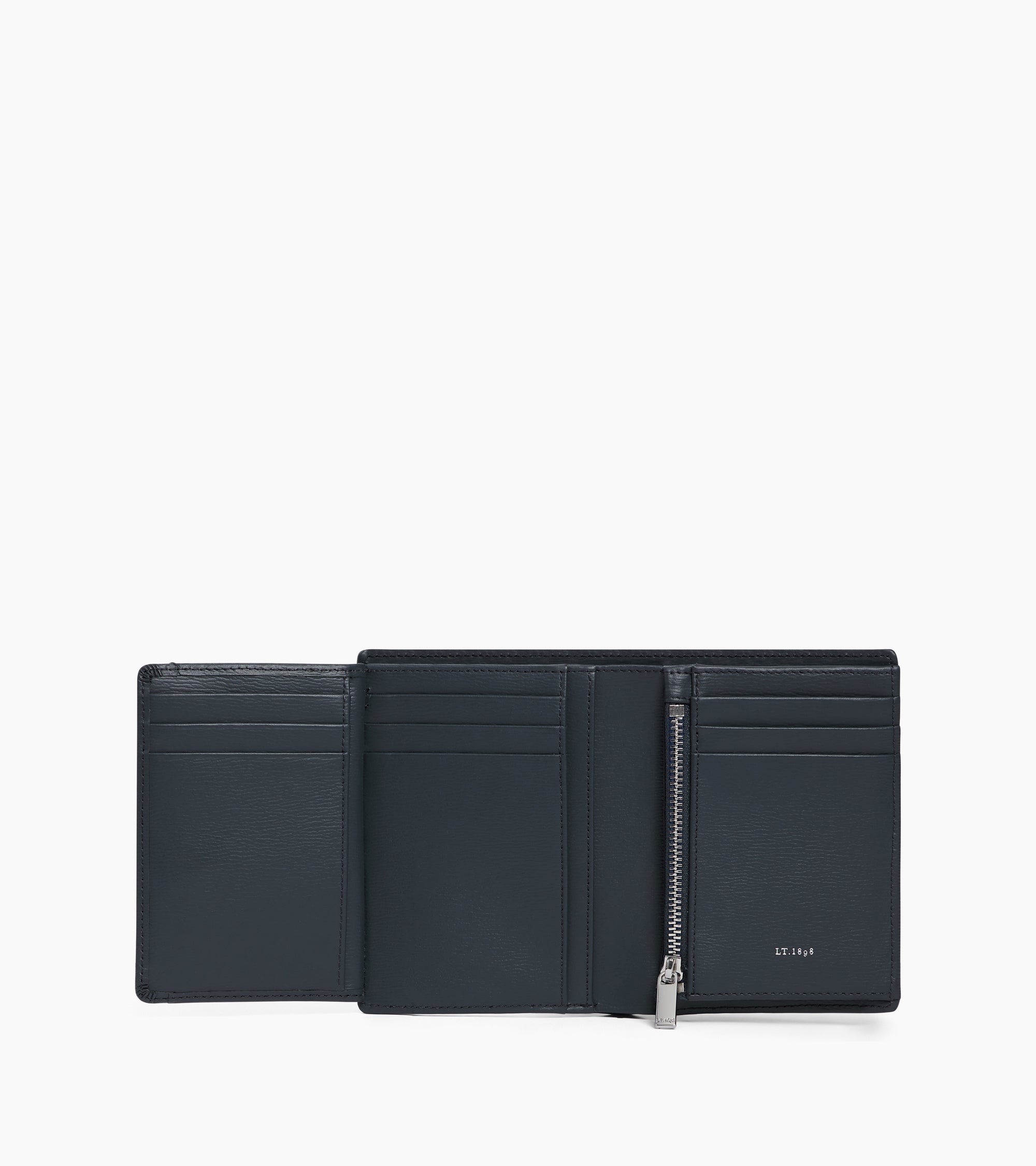 Lucien large vertical two-fold zipped wallet in bonded leather