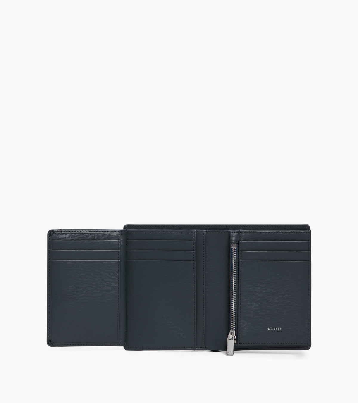 Lucien large vertical two-fold zipped wallet in bonded leather