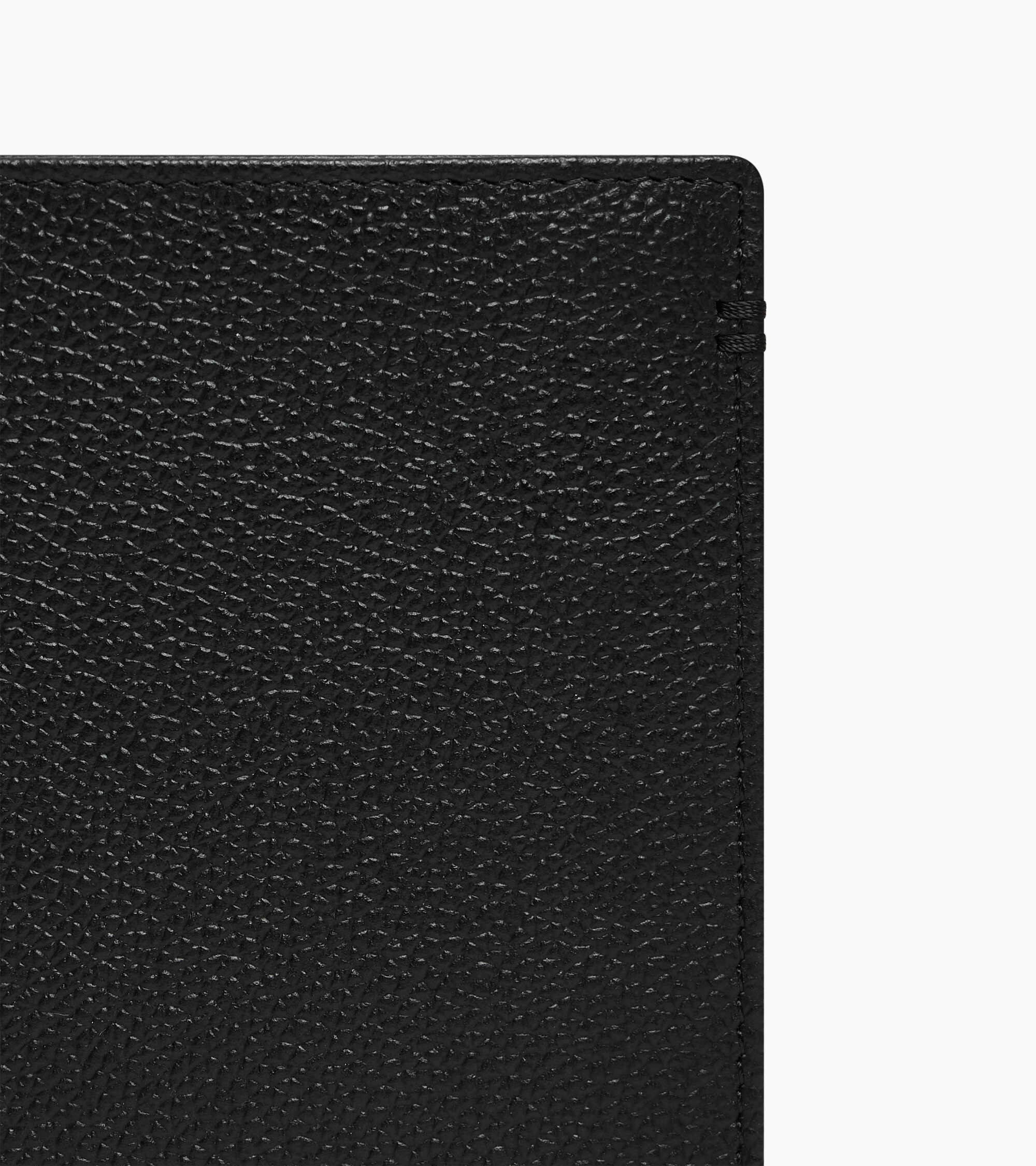 Cartera grande de dos secciones con cremallera Lucien de piel granulada