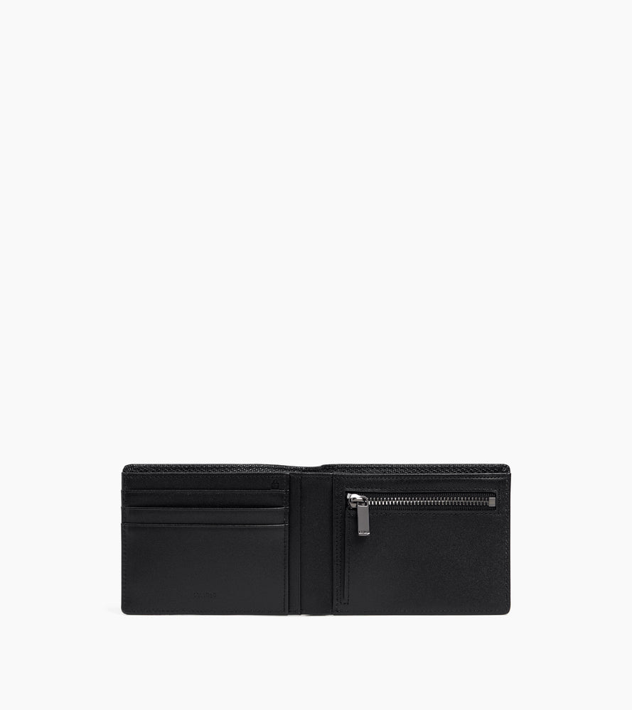 Portefeuille horizontal zippé Emile en cuir signature T