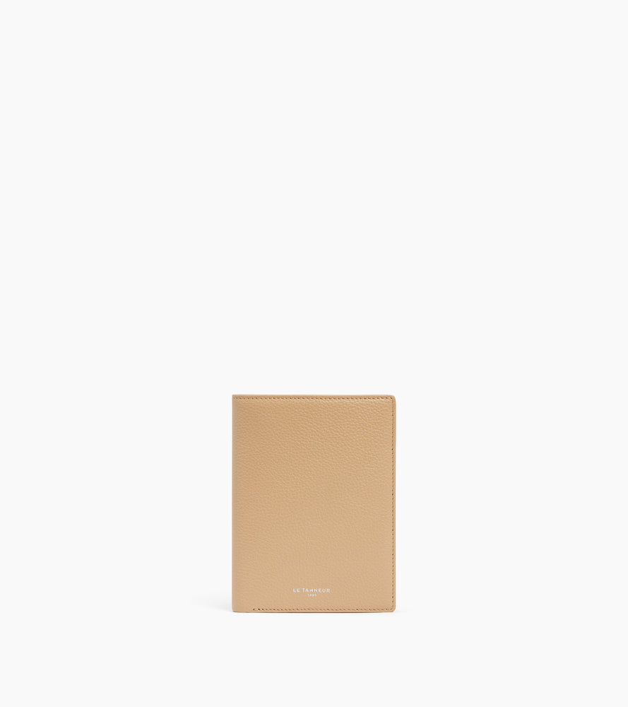 Portefeuille vertical zippé Emile en cuir grainé