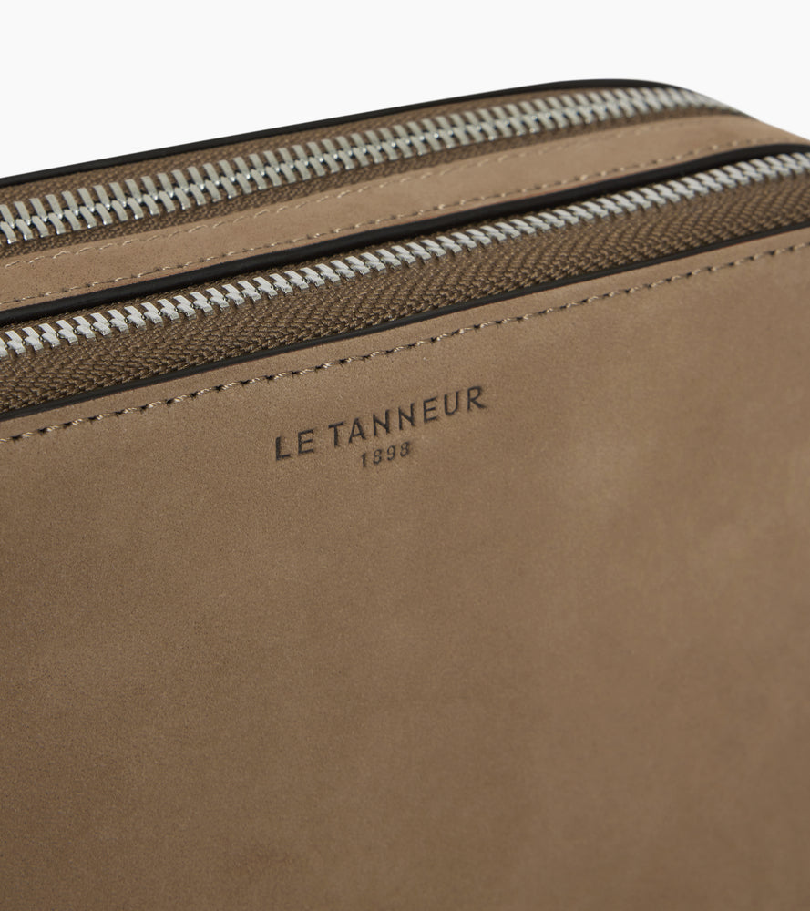 Petite sacoche 2 compartiments Emile en cuir lisse et nubuck