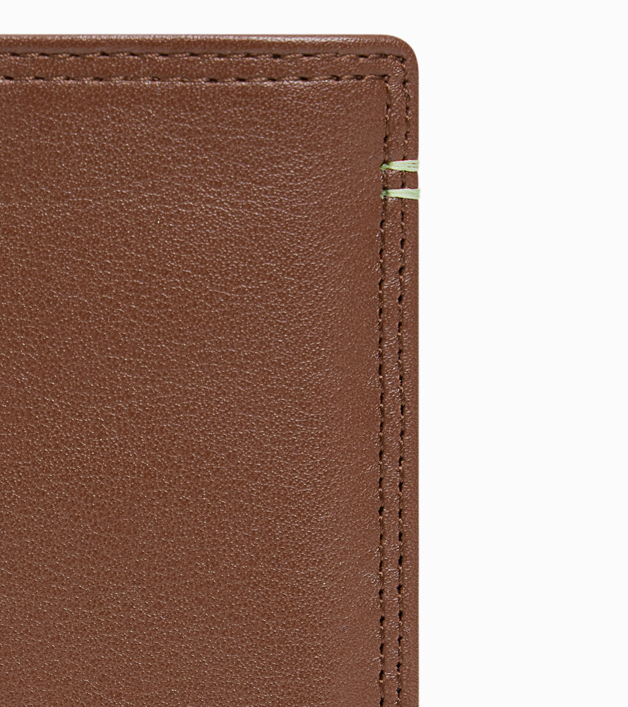 Grand portefeuille vertical zippé 2 volets Martin en cuir lisse