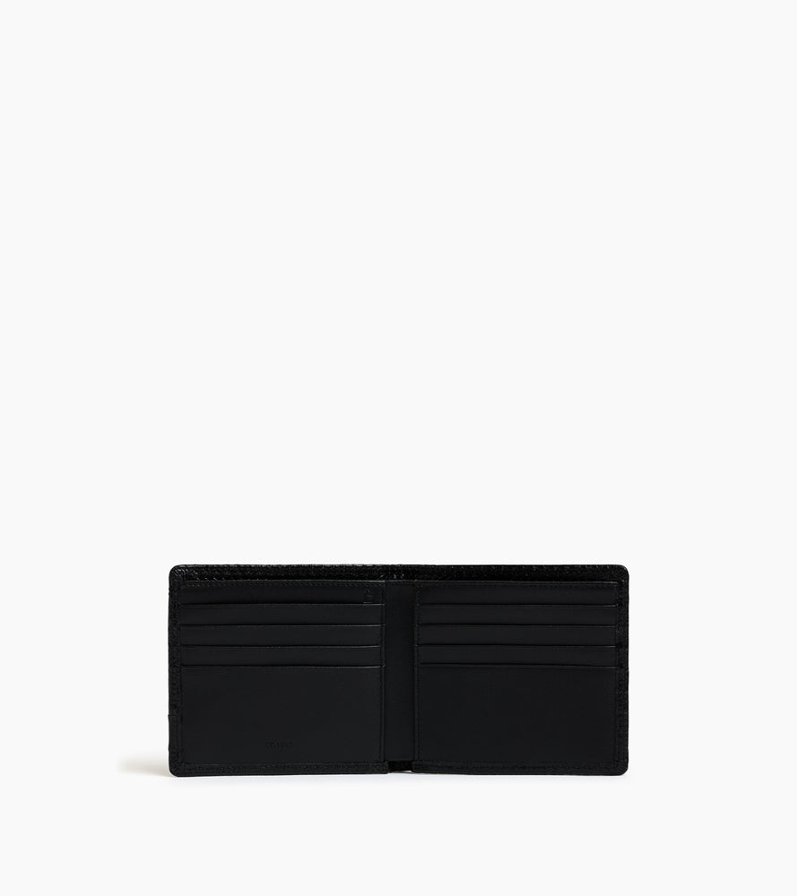 Porte cartes horizontal Martin en cuir embossé et cuir lisse