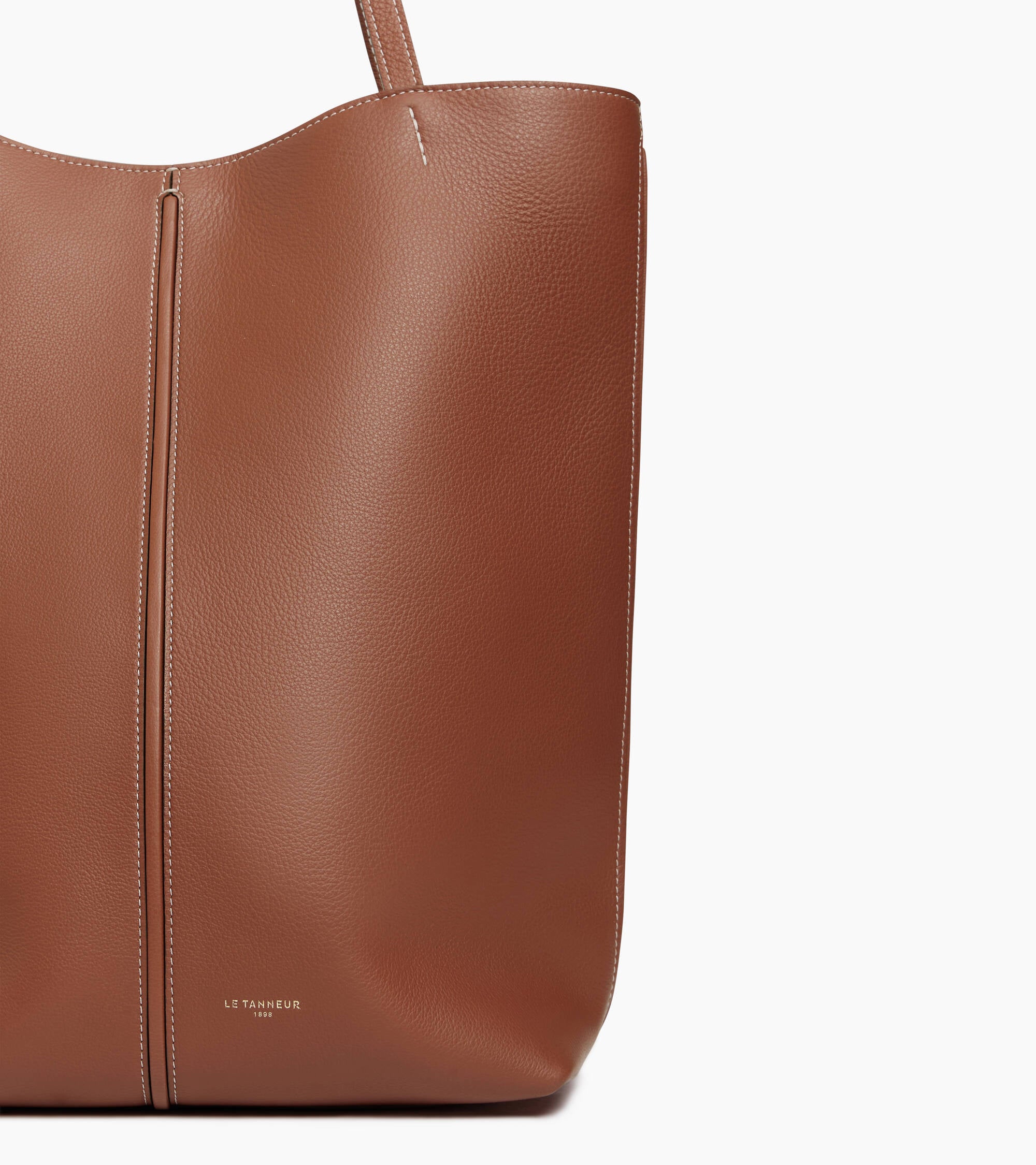 Hortense medium tote bag in double-face grained leather