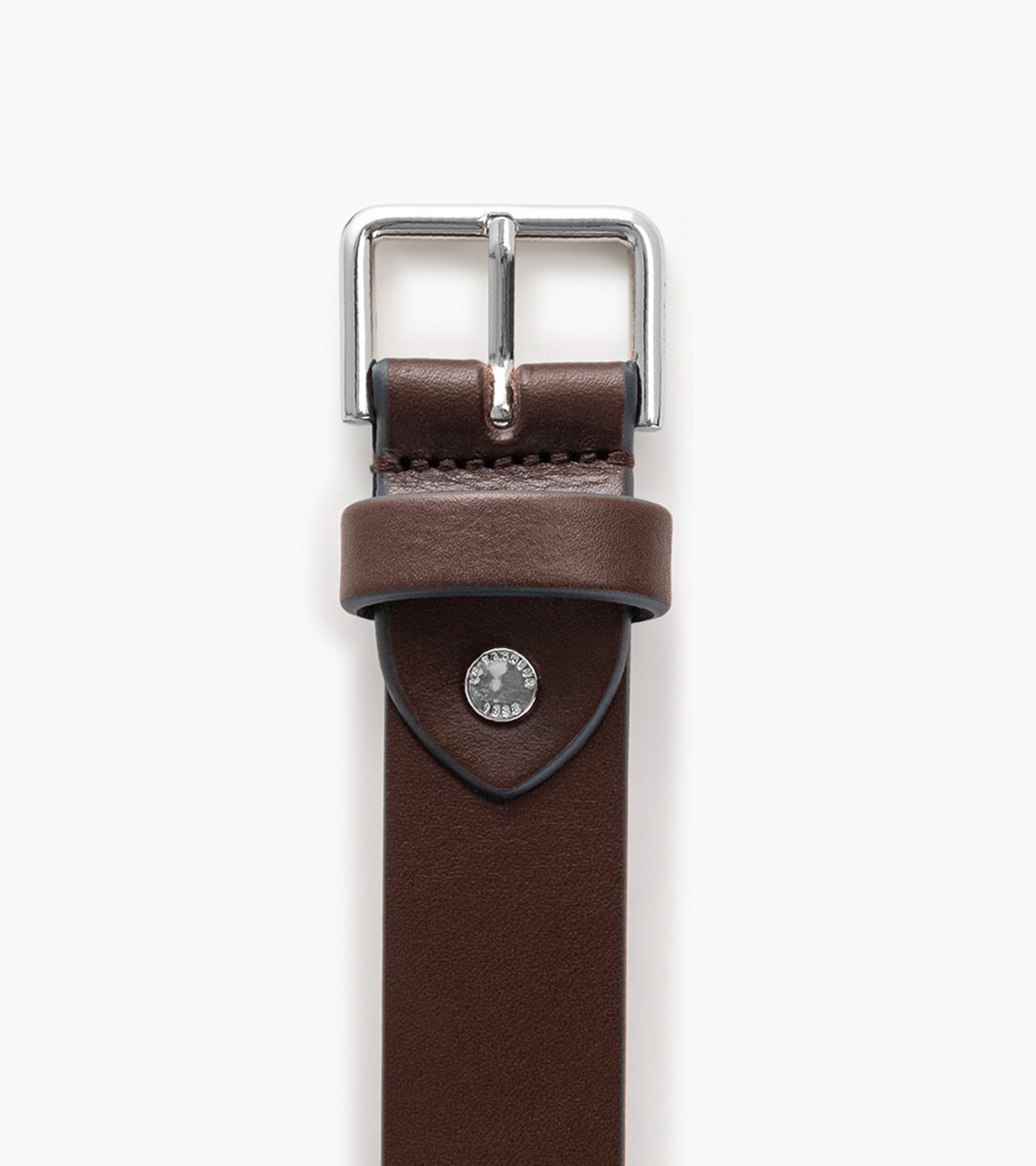 Men's belt with square buckle in smooth leather